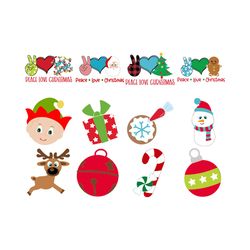 christmas svg peace love christmas svg, christmas svg, silhouette svg fies