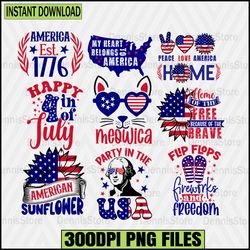 party in the usa png,happy 4th of july bundle png, 4th of july png bundle, freedom png bundle, red white blue png,fourth