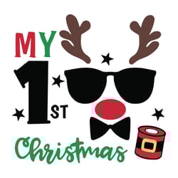 my first christmas svg, png, jpg, dxf, christmas reindeer svg, silhouette svg fies