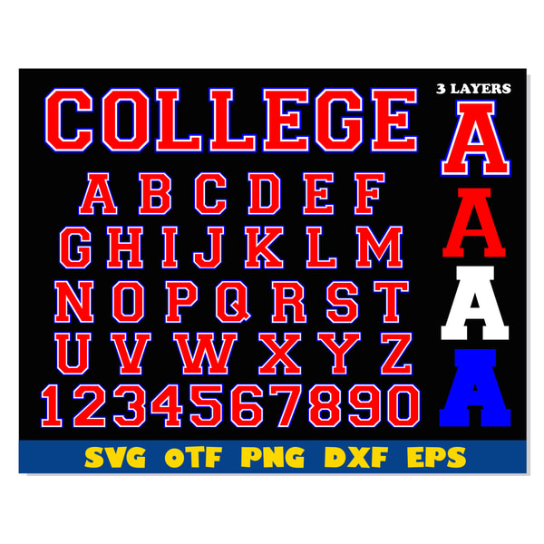 Colledge Front College Varsity Font SVG 3 layers Cricut | College Font otf, | Inspire ...