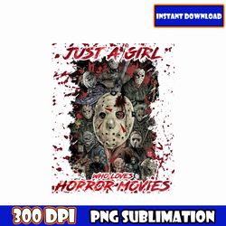 just a girl who loves horror movie, ghost face svg, horror characters svg, movie killers, halloween svg, horror movie