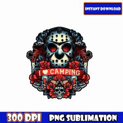 jackson i love camping svg, ghost face svg, horror characters svg, movie killers, halloween svg, horror movie
