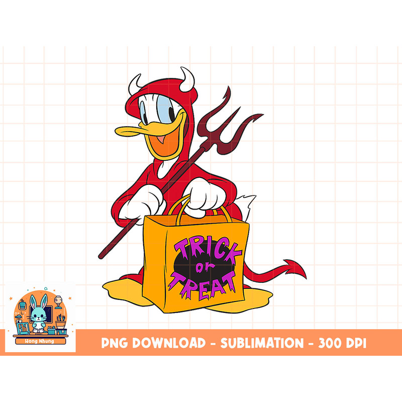 Disney Halloween Donald Duck Devil Trick or Treat png, sublimation, digital download.jpg