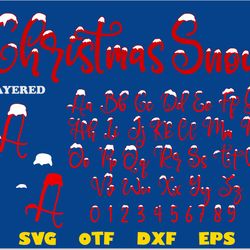 christmas snow font svg layered | christmas svg font cricut, snow font svg, christmas letters svg, christmas font otf
