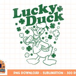 disney mickey & friends st. patrick s day lucky donald duck png, sublimation, digital download