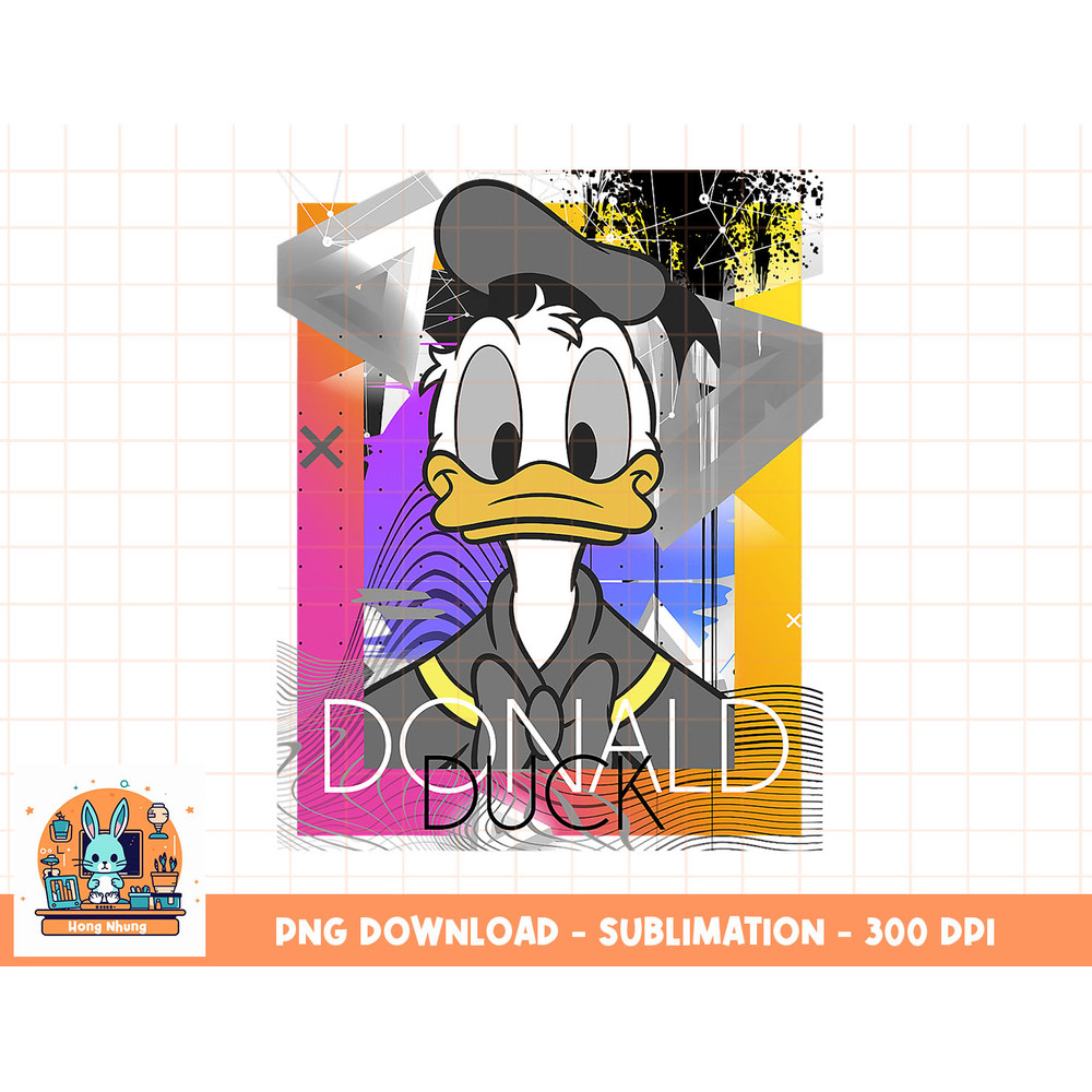 Disney Mickey And Friends Donald Duck 80 s Style Portrait png, sublimation, digital download.jpg