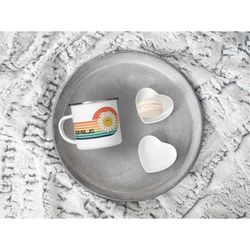 retro smile enamel mug. affirmation camper mug. rainbow coffee mug vintage. today will be amaizing. funny mug inspiratio