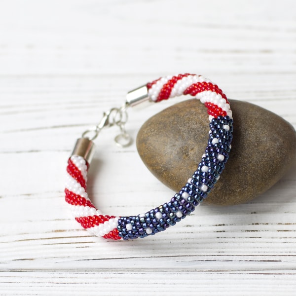 Patriotic Jewelry USA Flag Bracelet American Flag Beaded Inspire patriotic-jewelry-usa-flag-bracelet-american-flag-beaded-inspire