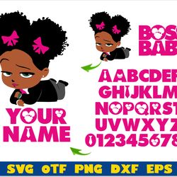 African American Boss Baby Girl & Boss Baby Girl Font & Logo | boss baby girl png, afro boss baby girl svg