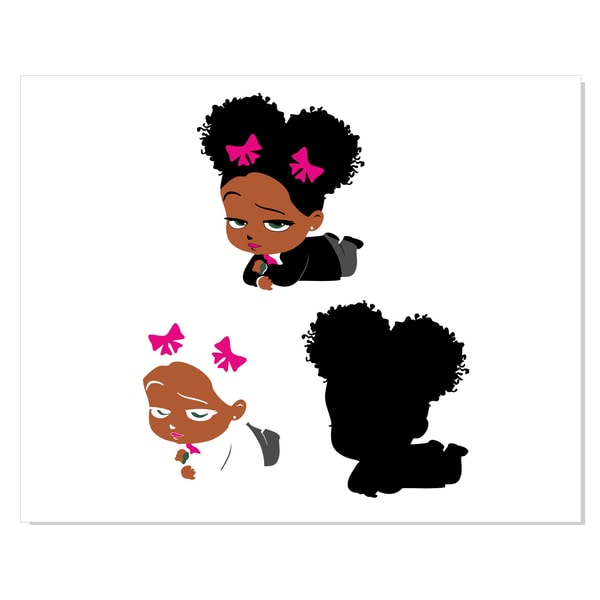 African American Boss Baby Girl & Boss Baby Girl Font & Logo | Inspire ...