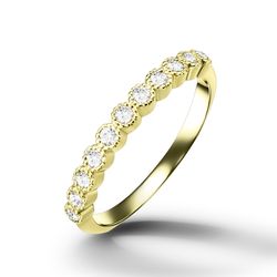 clear quartz ring - april birthstone - gemstone ring - gold ring - half eternity ring - delicate ring - simple ring