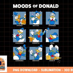 disney mickey and friends moods of donald duck short sleeve png, sublimation, digital download