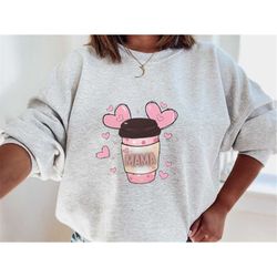 mothers day gift coffee sweatshirt, women cute mama shirt, mom sweatshirt, women mothers day tee, funny iced latte coffe