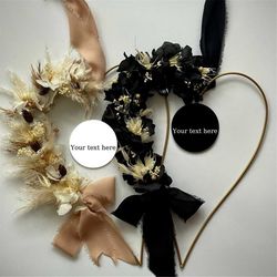 hydrangeas flowers wreath - with customizable acrylic shield