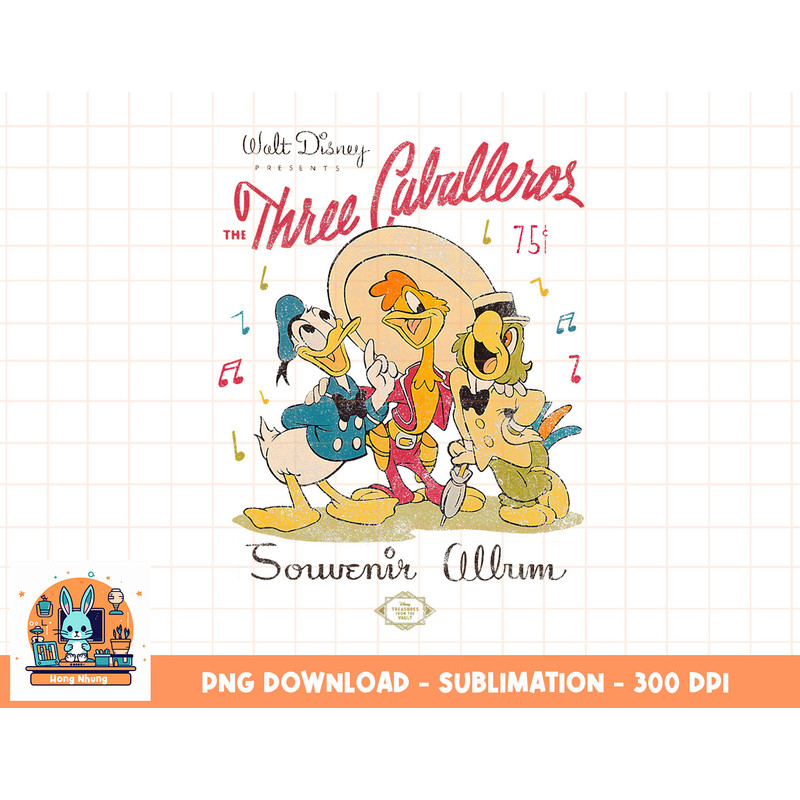 Disney The Three Caballeros Donald Duck Vintage Distressed png, sublimation, digital download.jpg