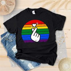 lgbt pride women men shirt, lgbt k-pop heart hand shirt, k-pop heart hand shirt, lgbt love is love, gay pride shirt, pri