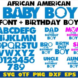 African American Boss Baby Boy Bundle | Afro Boy Boss Baby font & Boss Baby Boy Birthday svg | Baby birthday svg cricut