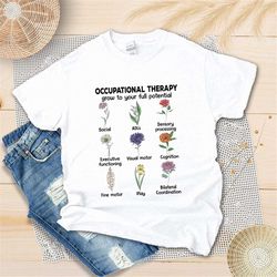 groovy floral occupational therapy shirt, occupational therapist shirt, cota ota ot shirt, therapist life, pediatric ot