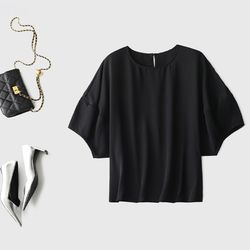 summer new retro all-match mulberry silk t-shirt