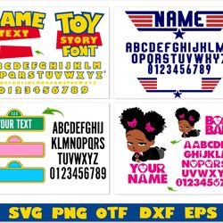 Boss Baby Girl Font, Top Gun svg, Top Gun Font, Sesame Street Sign svg, Sesame Street Font, Toy Story Font