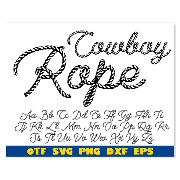 Cowboy Rope font OTF Handwriting Font svg Rope Letters svg W | Inspire ...
