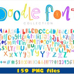 doodle font bundle png set | doodle font png, doodle letters png, doodle alphabet png, handwritten font, doodle font