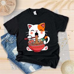 ramen lover shirt, ramen shirt, asian food lover t-shirt, ramen lover shirt, kawaii anime cat and ramen shirt, foodie sh