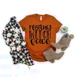 resting witch face shirt, cute halloween shirt, fall shirt, halloween party shirt, women's halloween shirt