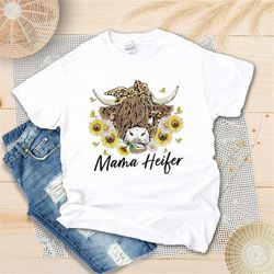 leopard mama heifer shirt - highland cow mom shirt - gift for mom - mothers day gift - western mama shirt - western mom