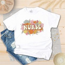 groovy floral nurse life shirt - boho nurse squad shirt - nursing life tshirt - nurse assistant shirt - nurse appreciati