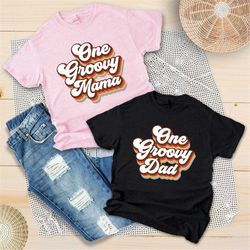 boho one groovy mama shirt - one groovy dad shirt - mother's day shirt - father's day shirt - mom and dad matching gift
