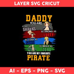 Daddy You Are As Fast As You Are My Favorite Pirate Svg, One Piece Svg, Dad Svg, Father Day Svg - Digital File