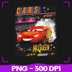 disney pixar cars lightning mcqueen png, palm tree sunset png, sublimation, png files, sublimation png, png