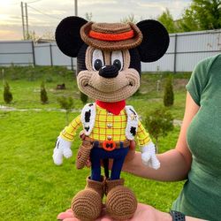 Digital Download - Digital Download. Crochet Pattern Mickey moyse Cowboy. DIY amigurumi toy tutorial.