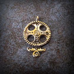 Small handmade brass necklace pendant,handmade jewelry necklace charm,handmade ukraine jewellery,jewelry making supplies