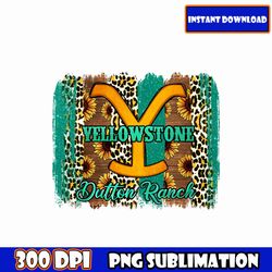 yellowstone dutted ranch brushstroke png, yellowstone png, western cowboy png, western png, retro png, cow skull png