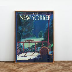 the new yorker magazine cover print august 8 2015, the new yorker poster, magazine cover, aesthetic room decor