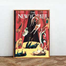 the new yorker magazine cover print june 10 2002, the new yorker poster, magazine cover, aesthetic room decor
