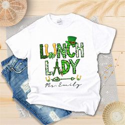 custom st patricks day lunch lady shirt - shamrock lunch lady shirt - lunch squad shirt - irish lucky green lunch lady t
