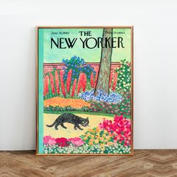 the new yorker magazine cover print june 18 1960, the new yorker poster, magazine cover, aesthetic room decor