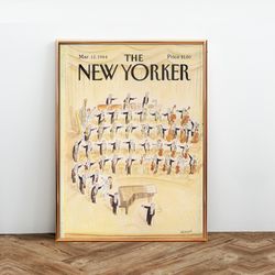 the new yorker magazine cover print march 12 1984, the new yorker poster, magazine cover, aesthetic room decor