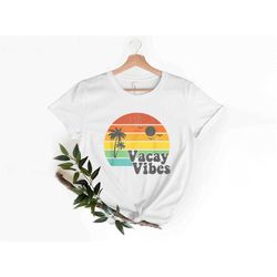 vacay vibes t-shirt, colorful beach vibes shirt, vacation mode shirt, summer shirt, matching vacation shirt, weekend tri