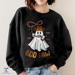 boo haw western halloween sweatdigital, spooky halloween mom digital, vintage sweater, mama digital, womens cute pu