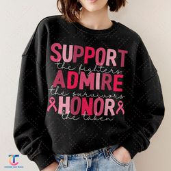breast cancer awareness sweatdigital, cancer ribbon digital, support admire honor crewneck, pink ribbon digital, b