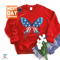 Butterfly USA Flag Cute 4th Of July Funny American Girl Sweatshirt - 1.jpg