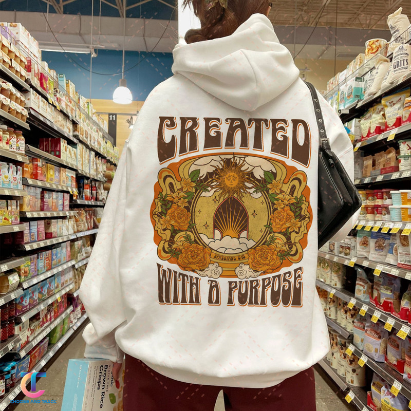 Christian Sweatshirt, Created with a purpose shirt, Bible Hoodie, Bible Verse Shirt, Christian Shirts, Retro religious tee, Church shirt - 5.jpg