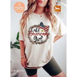 cute american girl 4th of july shirt, all american girl shirt, independence day shirt, 4th of july gift, independence da