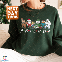 christmas friends santa rudolph snowman family sweatdigital, christmas digital, christmas family, christmas gift, w