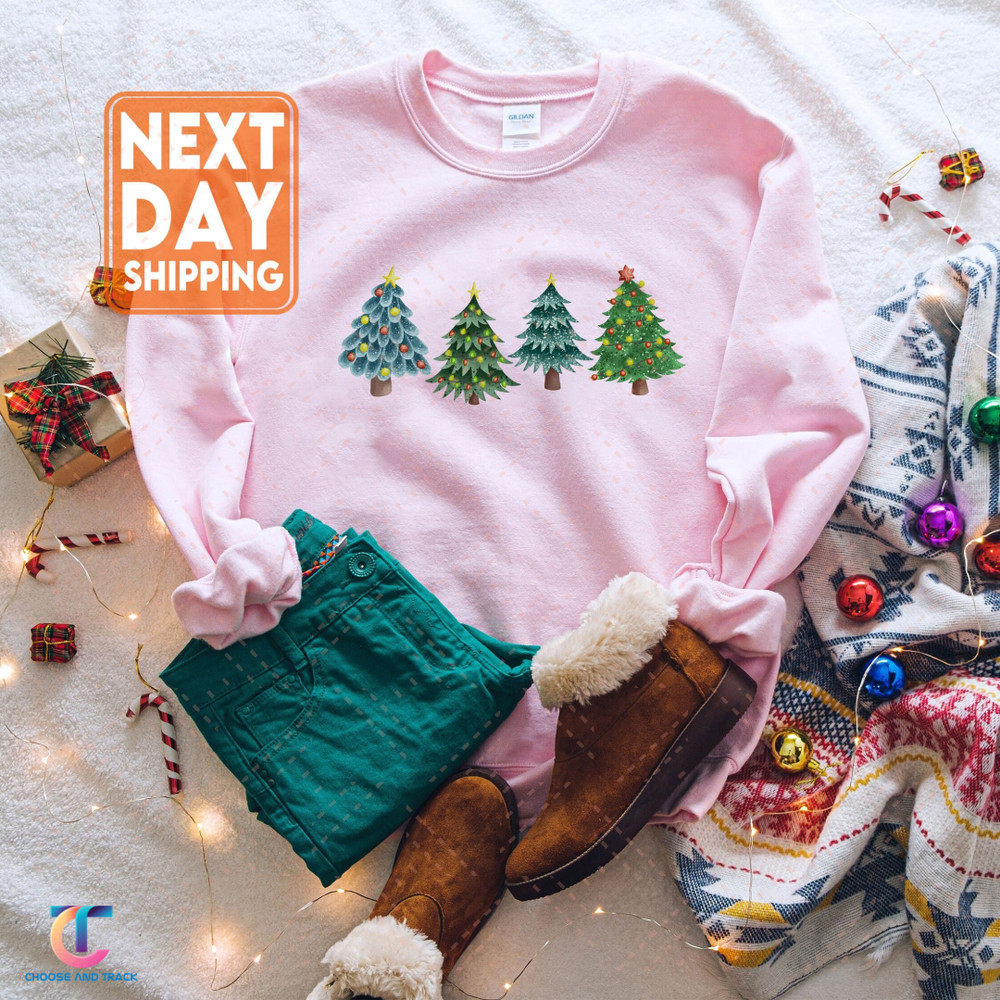 Christmas Sweatshirt, Christmas Sweater, Christmas Crewneck, Christmas Tree Sweatshirt, Holiday Sweaters for Women, Winter Sweatshirt - 1.jpg