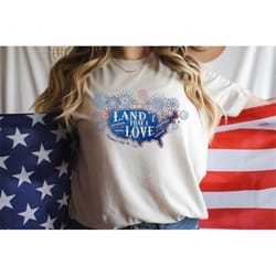 land that i love, american map tee, fireworks shirt, patriotic shirt, independence day shirt, america established july 4